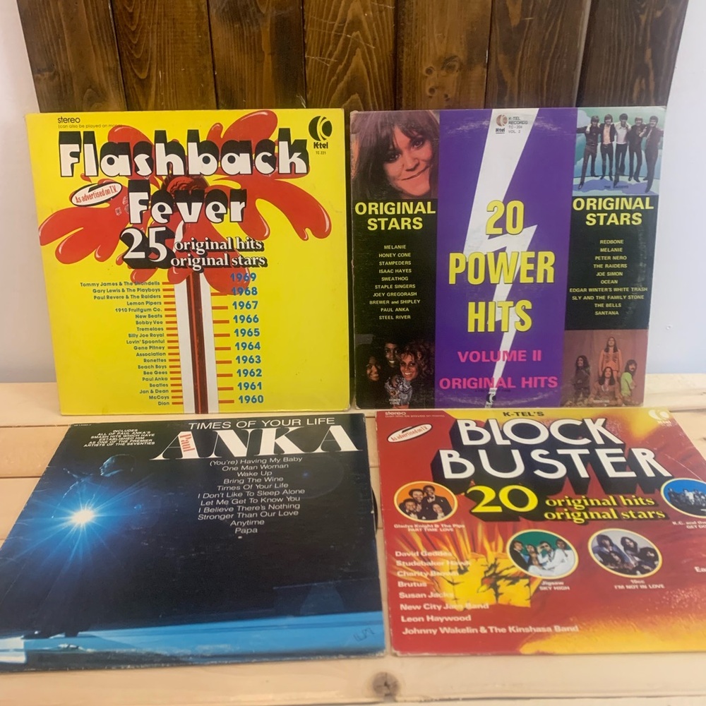 1970s-Retro Vinyl Record Collection-Set I of Four-Block Buster Hits